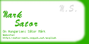 mark sator business card